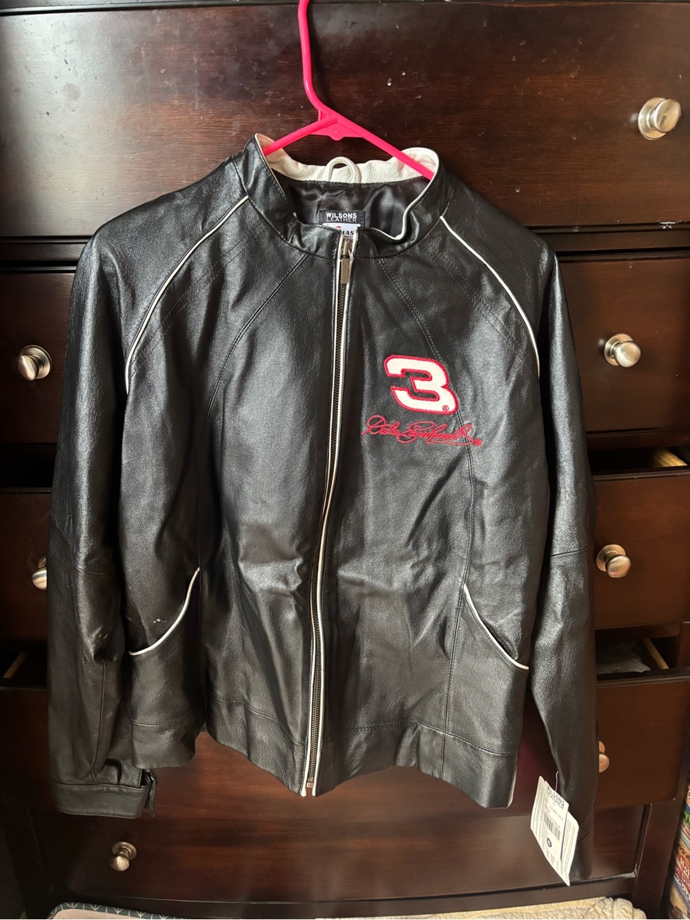 NEW Dale Earnhardt Sr. Wilson’s Leather Jacket Women Size XL Vintage 90s Nascar